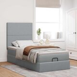  Otomanski okvir kreveta s madraca svijetlosivi 90x190cm tkanine | shoptok.hr