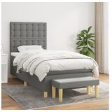  S oprugama i madracem tamnosivi 90x200 cm od tkanine | shoptok.hr