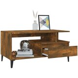  Klubska mizica dimljeni hrast 90x49x45 cm inženirski les, (20712380) | Shoptok.si