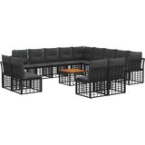 Set vanjskih sofa 14 kom. Crna i tamno siva Poliester | shoptok.hr