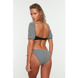 Trendyol Black Gingham Textured Bikini Bottoms | shoptok.hr