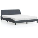 Krevet s madracem Dover tamnosivi 160x200 cm baršunasti | shoptok.hr
