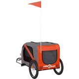 vidaXL Kolesarska prikolica za psa oranžna in črna oxford blago železo | Shoptok.si