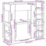  Okvir kreveta na kat s stolom Sonoma hrast 75 x 190 cm | shoptok.hr