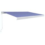  Ročno zložljiva kasetna tenda 450x300 cm modra in bela, (20729101) | Shoptok.si