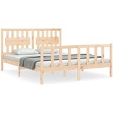 Kreveta s uzglavljem 160 x 200 cm od masivnog drva | shoptok.hr
