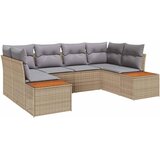  Sjedeća garnitura za vrt 6 kom. Bež poliratan 234 x 154 x 69 cm | shoptok.hr