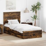  Krevetna konstrukcija s ladicama Dimljeni hrast 90 x 200 cm | shoptok.hr