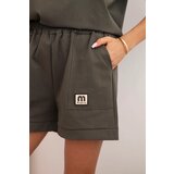 Kesi Włoski Women's punto set with short sleeves and loose shorts khaki | Shoptok.si