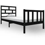 The Living Store Posteljni okvir črn iz borovine 100x200 cm - Posteljni Okvir, (21523451) | Shoptok.si