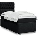  Krevet s oprugama i madracem crni 100 x 200 cm od tkanine | shoptok.hr