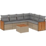 Maison Chic Seti vrtnega pohištva - Vrtna garnitura - Vrtni pohištvo set 7-delna z blazinami bež poli ratan, (21805962) | Shoptok.si