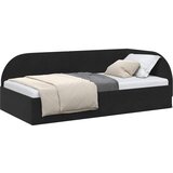  Kutni okvir kreveta s uzglavljem Crna 80 cm x 200 cm Baršun | shoptok.hr