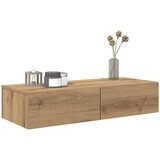 vidaXL Stenska polica s predali artisan hrast 80x33x17 cm inž. les, (5000200522) | Shoptok.si