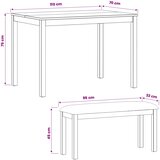  Blagovaonski set 3 kom. Siva Čvrsto Hrastovo Drvo | shoptok.hr
