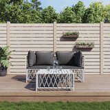 Maison Chic Seti vrtnega pohištva - Vrtna garnitura - Vrtni pohištvo set 3-delna z blazinami belo jeklo, (21813793) | Shoptok.si