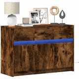 Maison Chic TV omarica - TV stojalo - Televizijska omarica LED dimljeni hrast 91x34x61 cm inženirski les, (21700395) | Shoptok.si