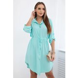 Kesi Włoski Włoski Dress with button closure and tie at the waist mint | Shoptok.si