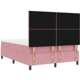 vidaXL Box Spring Krevet s Madracem Ružičasta 160x200 cm Baršun | shoptok.hr