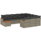 11-dijelni set vrtnih sofa od poliratana s jastucima sivi | shoptok.hr