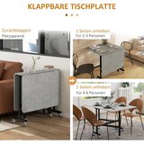  Blagovaonski stol za 4-6 osoba sklopivi stol s kotačima čelični okvir 52 5-120 x 80 x 73 cm siva | shoptok.hr