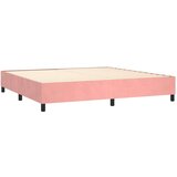  Box spring postelja z vzmetnico LED roza 200x200 cm žamet | Shoptok.si