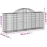  Lučne gabionske košare 2 kom 200x30x80/100 cm pocinčano željezo | shoptok.hr