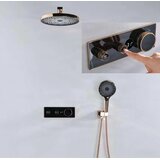 ELITE EDITION Luksuzni termostatski podometni tuš sistem BCS1603 z zaslonom — Črna — Dva izliva | Shoptok.si