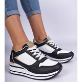 Gemre Black sneakers decorated with glitter and a metal insert Olaria | ePonuda.com