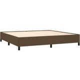 vidaXL box spring postelja z vzmetnico temno rjav 200x200 cm blago, (20930481) | Shoptok.si