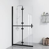 vidaXL Zložljiva pregrada za tuš prozorno ESG steklo 100x190 cm | Shoptok.si