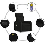  Električni masažni naslonjač od tkanine crni | shoptok.hr