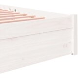  Posteljni okvir bel iz trdnega lesa 140x190 cm, (20645392) | Shoptok.si