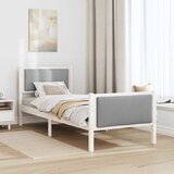  Krevetna konstrukcija Svijetlo siva 80 x 200 cm tkanina Bijela | Shoptok.si