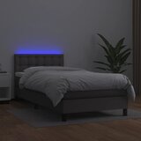 box spring s madracem LED sivi 90x200 cm od umjetne kože | shoptok.hr