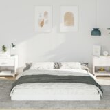  posteljni okvir, trden borov les, bela, 143,5×223,5×24 cm | Shoptok.si