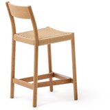 Kave Home Barska stolica od punog hrasta u prirodnoj boji (visine sjedala 65 cm) Yalia – | shoptok.hr