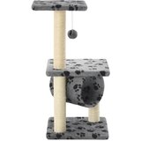  Penjalica za mačke sa stupovima za grebanje od sisala 65 cm siva s uzorkom šapa | shoptok.hr