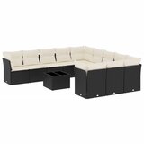  12-dijelni set vrtnih sofa od poliratana s jastucima crni | shoptok.hr