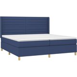  Krevet box spring s madracem LED plavi 200x200 cm od tkanine | shoptok.hr