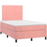 Box spring postelja z vzmetnico roza 120x200 cm žamet, (20791610) | Shoptok.si