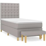  Box spring postelja z vzmetnico svetlo siva 80x200 cm blago, (20898808) | Shoptok.si