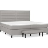  Box spring postelja z vzmetnico svetlo siva 200x200 cm blago, (20898907) | Shoptok.si