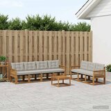  Set vanjskih sofa 8 kom. Prirodna i svjetlosiva Smeđa 59 x 59 x 37 cm | shoptok.hr