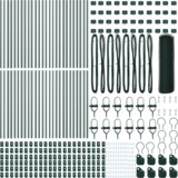 vidaXL Šesterokotna ograja Zelena 0.4x100 m Jeklo, Ograjni stebri 13 kosov Zelena Ø32 mm 80 cm Galvanizirano jeklo | Shoptok.si