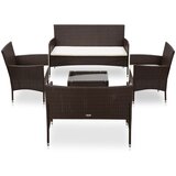 Maison Chic Seti vrtnega pohištva - Vrtna garnitura - Vrtni pohištvo set z blazinami 5-delna poli ratan rjava, (21797213) | Shoptok.si