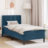  Okvir kreveta s madracem s uzglavljem Plava 90 x 190 cm Baršun | shoptok.hr