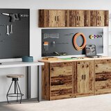 vidaXL Garažne omare 2 kosa star les inženirski les | Shoptok.si
