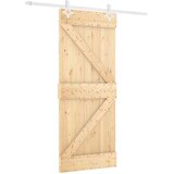  Klizna vrata Prirodna i bijela 80 x 210 cm Masivna borovina | shoptok.hr