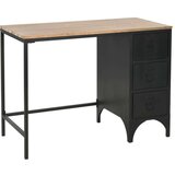vidaXL Enojna pisalna miza trden les jelke in jeklo 100x50x76 cm | Shoptok.si